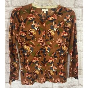 Garnet Hill Eco Signature Crew Neck Button Front Merino Wool Cardigan Sweater XS